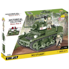 Cobi Blocks M3 Stuart tank 511 darabos építő készlet 2 figurával (COBI-3129) kreatív és készségfejlesztő