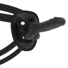 COCK MILLER Cock Miller felcsatolható dildó hámmal, 13cm - fekete felcsatolható eszközök