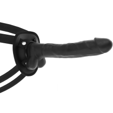 COCK MILLER Cock Miller felcsatolható dildó hámmal, 24cm - fekete felcsatolható eszközök