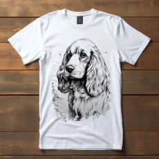  Cocker Spániel póló (Férfi)(Fekete-fehér)