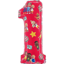  CoComelon Red 1-es szám fólia lufi 66 cm party kellék
