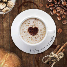 Coffee Time papírszalvéta - 25x25 cm - kávés papírárú, csomagoló és tárolóeszköz