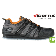 COFRA Fluent S1P Szellőző Munkavédelmi Sportcipő Fekete/Narancssárgasárga - 37