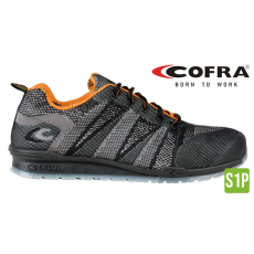 COFRA Fluent S1P Szellőző Munkavédelmi Sportcipő Fekete/Narancssárgasárga - 39