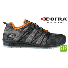 COFRA Fluent S1P Szellőző Munkavédelmi Sportcipő Fekete/Narancssárgasárga - 44 munkavédelmi cipő