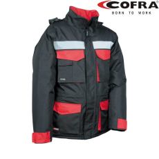 COFRA Gust Bélelt Téli Ripstop Munkáskabát Fekete/Piros - XXL