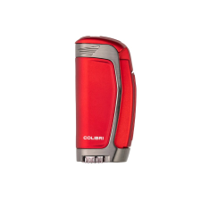 Colibri Enterprise E3 - 3 sugaras oldalsó szúrólángos szivaröngyújtó - piros, gunmetal öngyújtó