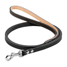 Collar varrás nélküli egyrétegű bőr póráz – fekete nyakörv, póráz, hám kutyáknak