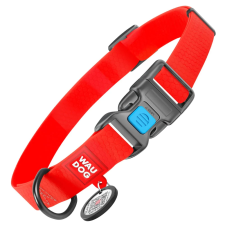 Collar WAUDOG Waterproof QR kódos kutyanyakörv plastic fastex csattal M Piros nyakörv, póráz, hám kutyáknak