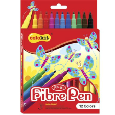 COLOKIT Filctoll készlet, COLOKIT FibrePen, 12 különböző szín (FOFP01) filctoll, marker