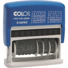 COLOP Dátum- és szövegbélyegző, 12 féle szöveggel, COLOP "S120/WD" bélyegző