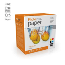 ColorWay fotópapír, magasfényű (high glossy), 260 g/m2, 10x15, 500 lap (pg2605004r) PG2605004R fotópapír
