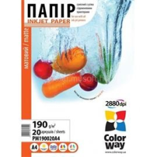 ColorWay Fotópapír, matt (matte), 190 g/m2, A4, 20 lap (PM190020A4) fotópapír