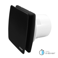 Commel elszívó ventilátor 120 mm, időzítővel, záró lamellával, golyóscsapágyas fekete 16 W, 160 m³/h , 34 dB villanyszerelés