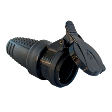 Commel földelt dugalj fedéllel, schuko 16 A 250 V ~, gumi villanyszerelés