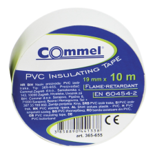 Commel Szigetelőszalag 19mm x 10m fehér 1 db villanyszerelés