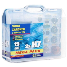 Compass MEGA H7+H7+biztosíték, tartalék szett 12V autó izzó, izzókészlet