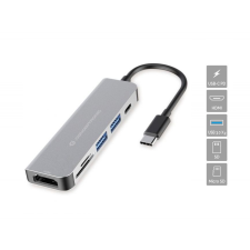 Conceptronic DONN02G 6in1 USB3.2 Gen 1 Docking Station Grey laptop kellék