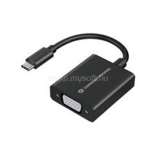 Conceptronic Kábel - ABBY05B (USB-C to VGA, FullHD/60Hz, aluminium, fekete) (ABBY05B) kábel és adapter
