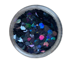  Confetti mix #24 fekete körömdíszítő