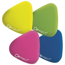 Connect Radír CONNECT háromszögletű színes (sárga, zöld, rózsa, kék) 24db/ kínáló doboz radír