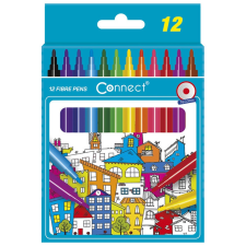 Connect Rostirón, filctoll készlet, Connect kerek test, 12 klf. szín filctoll, marker