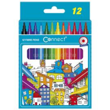 Connect Rostirón, filctoll készlet, kerek test, 12 klf. szín (CONNECT_305596) filctoll, marker