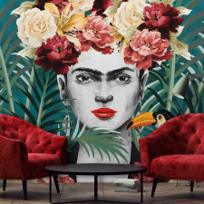 Consalnet Frida Kahlo portré trópusi mintával fotótapéta tapéta, díszléc és más dekoráció