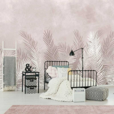 Consalnet Púderrózsaszín alapú bézs pálmalevél mintás fotótapéta tapéta, díszléc és más dekoráció