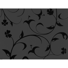 Contzen Tapéta 5671-23 gyapjúrostos virágmintás fekete tapéta, díszléc és más dekoráció