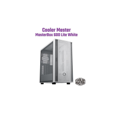 Cooler Master Ház ATX MasterBox 600 LITE, Tápegység nélkül, Üvegfalú, fehér számítógép ház
