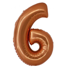 Copper, Réz 6-os szám fólia lufi 76 cm party kellék