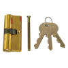Corbin Cilinder, zárbetét 35+35mm, bronz rugók,    DIN szabv., 5 csapos kulcs, fényes sárgaréz szín