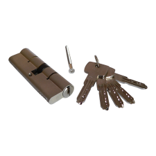 Corbin Cilinder zárbetét 45+50mm cilinder lapfúrt kulcsokkal, krómozott zár és alkatrészei