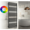 Cordivari Színes elektromos radiátor - Cordivari Gloria 22 Electric 430x790 fekete színű design törölközőszárító 400 W fűtőbetéttel. Rendelhető fekete piros kék sárga zöld barna lila narancs drapp színben