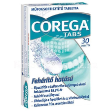 COREGA Corega Tabs Dental White műfogsortisztító tabletta 30 db fogápoló szer