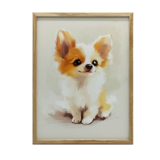 CORGI FALI PLAKÁT GYERMEKEKNEK KERETBEN, ARANY, 70x100 CM grafika, keretezett kép