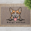  Corgi kutyás lábtörlő barna háttérrel (60 x 40 x 0,2 cm)