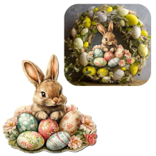 Corolla Exp-Imp. Kft Nyomtatott dekorkarton - Húsvéti nyuszi tojásokkal dekorációs kellék