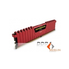 Corsair 8GB 2666MHz DDR4 RAM Corsair Vengeance LPX Red CL16 (CMK8GX4M1A2666C16R) memória (ram)