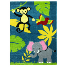 CORTINATEX Trendy Kids Kék dzsungel állatai D231A gyerekszőnyeg 120x170 cm lakástextília