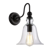 Cosmolight klasszikus skandináv fali lámpa paris fekete átlátszó cosw01796bk