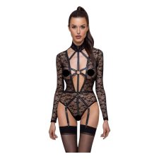 Cottelli - áttetsző, dekoltált pántos body (fekete) body