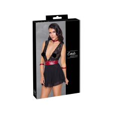 Cottelli Bondage - nyakpántos csipkés babydoll (fekete) babydoll