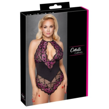 Cottelli Collection Cottelli Plus Size - virágos body (fekete-lila) [Opció: 2XL] body