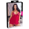 Cottelli Cottelli Plus Size - csipkés, lenge babydoll (piros) L