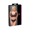 Cottelli Plus Size Cottelli Curves Plus Size - áttetsző mintás melltartó szett (lila)