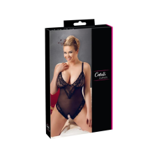 Cottelli Plus Size - csipkés body (fekete) body