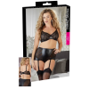  Cottelli Plus Size - fényes csíkos áttetsző melltartó (fekete)
