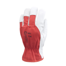 Coverguard BŐRKESZTYŰ, SZÜRKE SZÍNMARHA/PIROS PAMUT, CSUKLÓGUMI_9 védőkesztyű